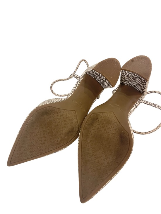 Marc Fisher Callo Ankle-Strap Block Heel Pumps Snake Print